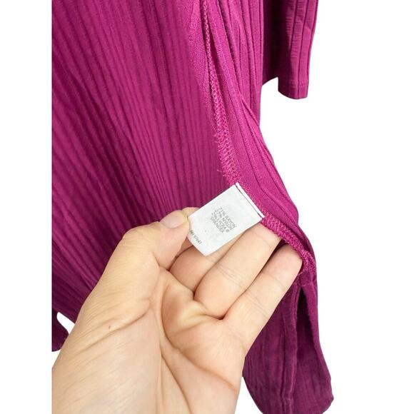 J Jill Wearever Collection Burgundy Lightweight Knit Cardigan Womens Medium - Picture 3 of 5